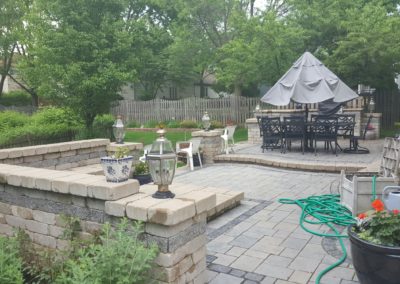 Stone Patio with Fire Pit