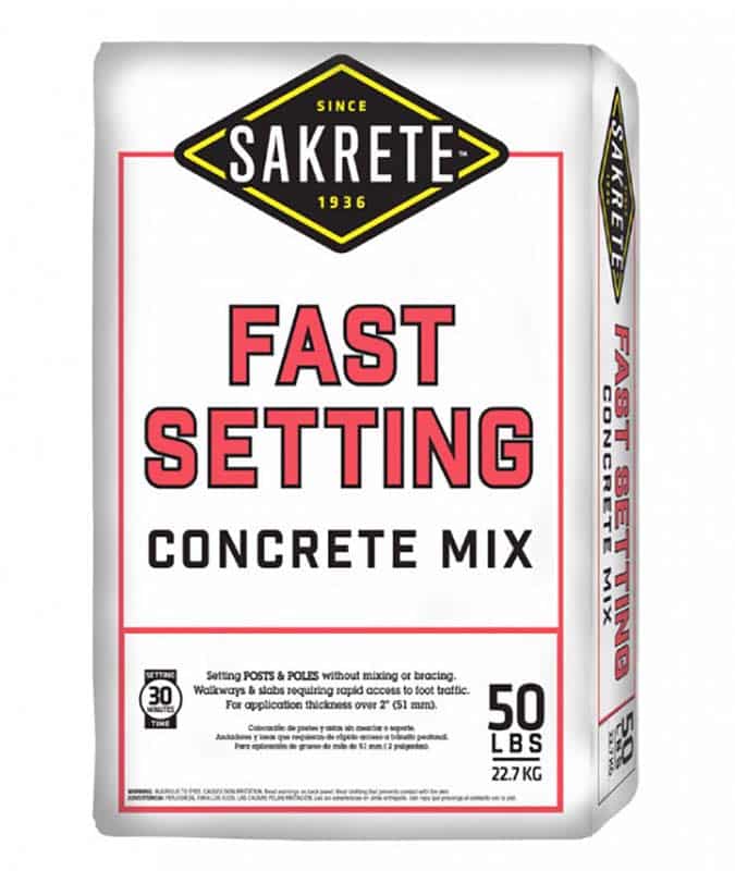 Sakrete fast setting concrete mix